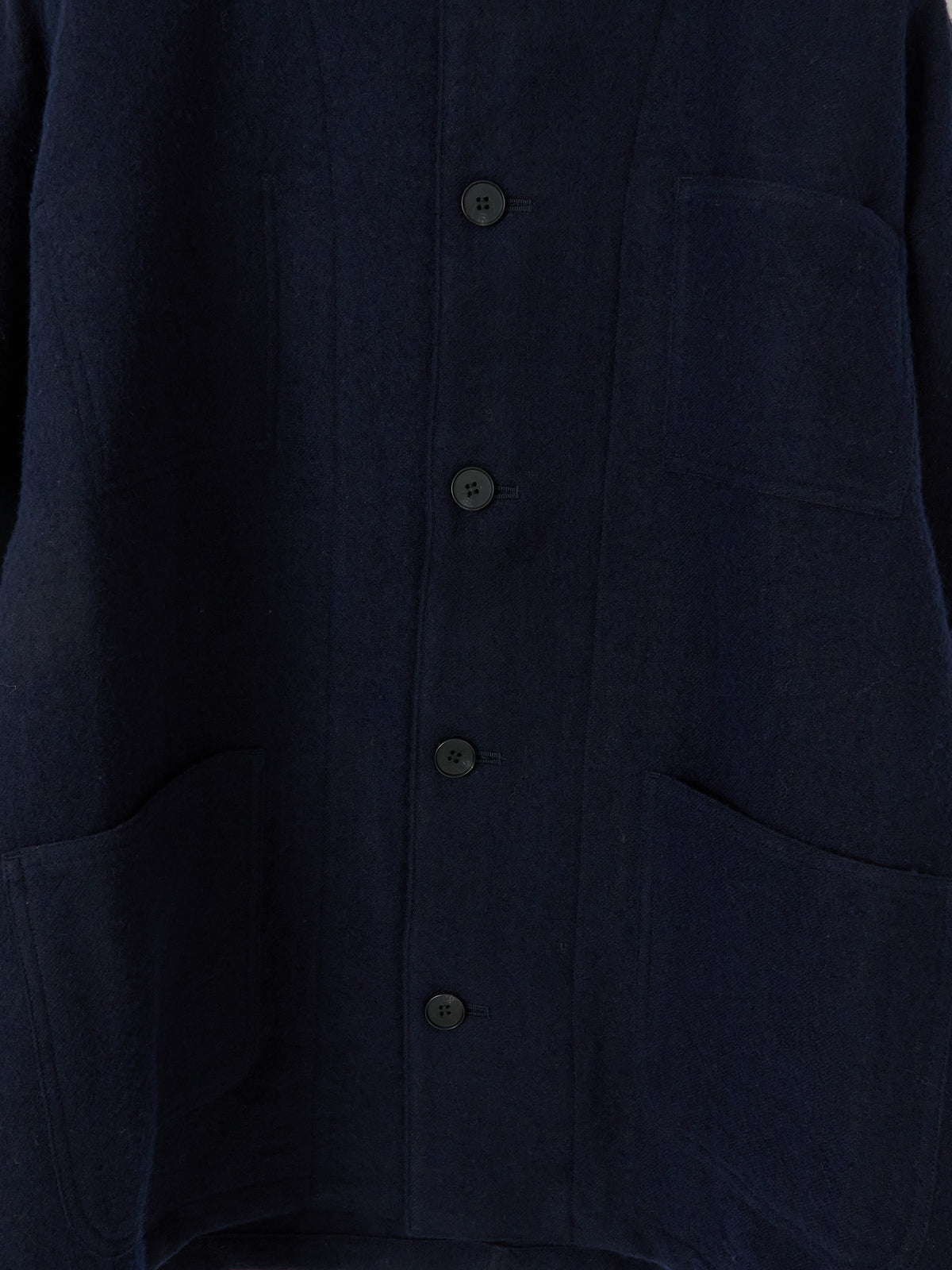 Wool Linen Chore Jacket - Navy