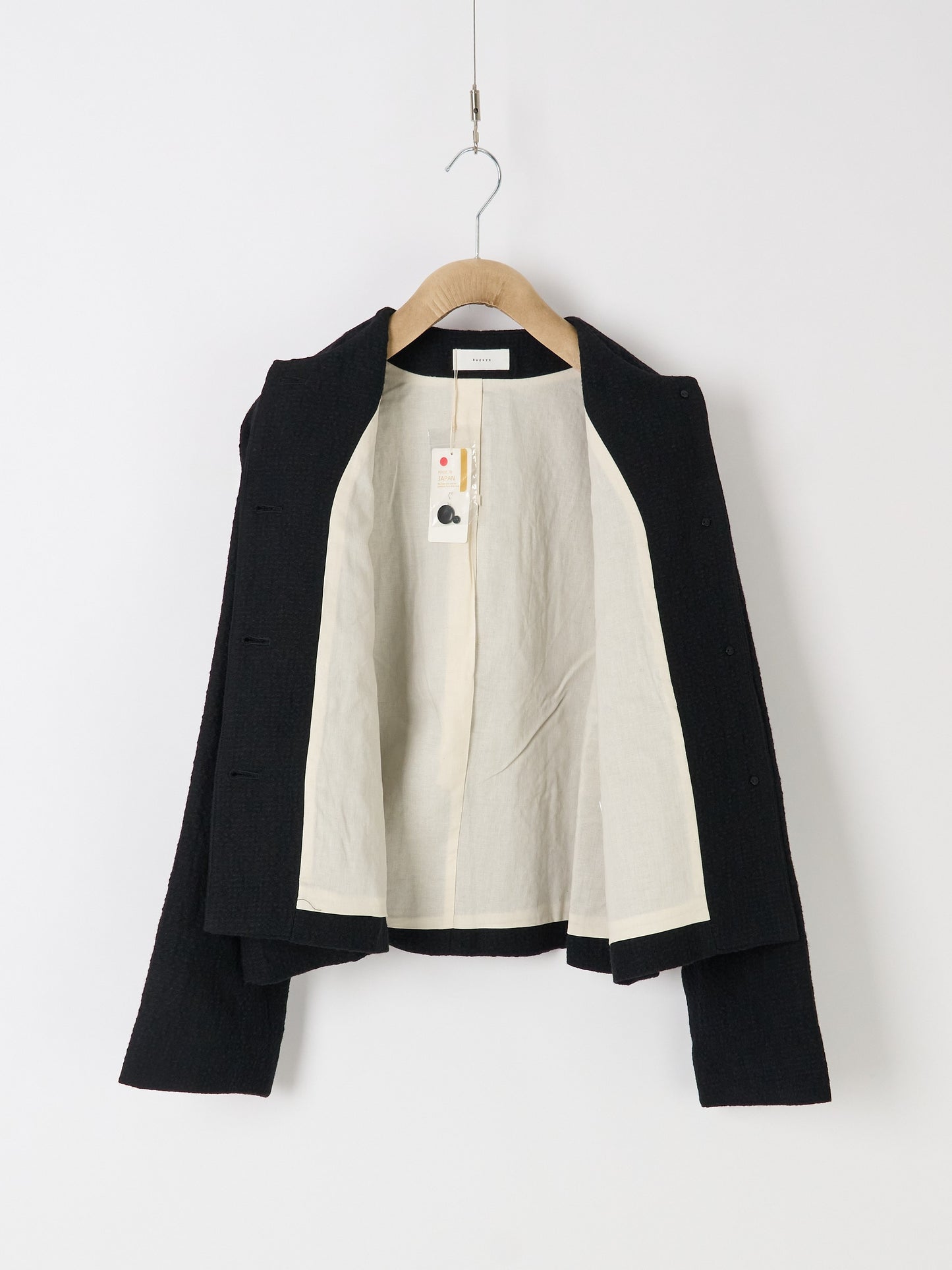 Bumpy Wool Linen Jacket - Black