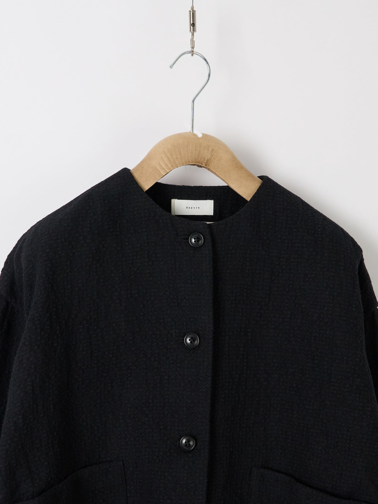 Bumpy Wool Linen Jacket - Black