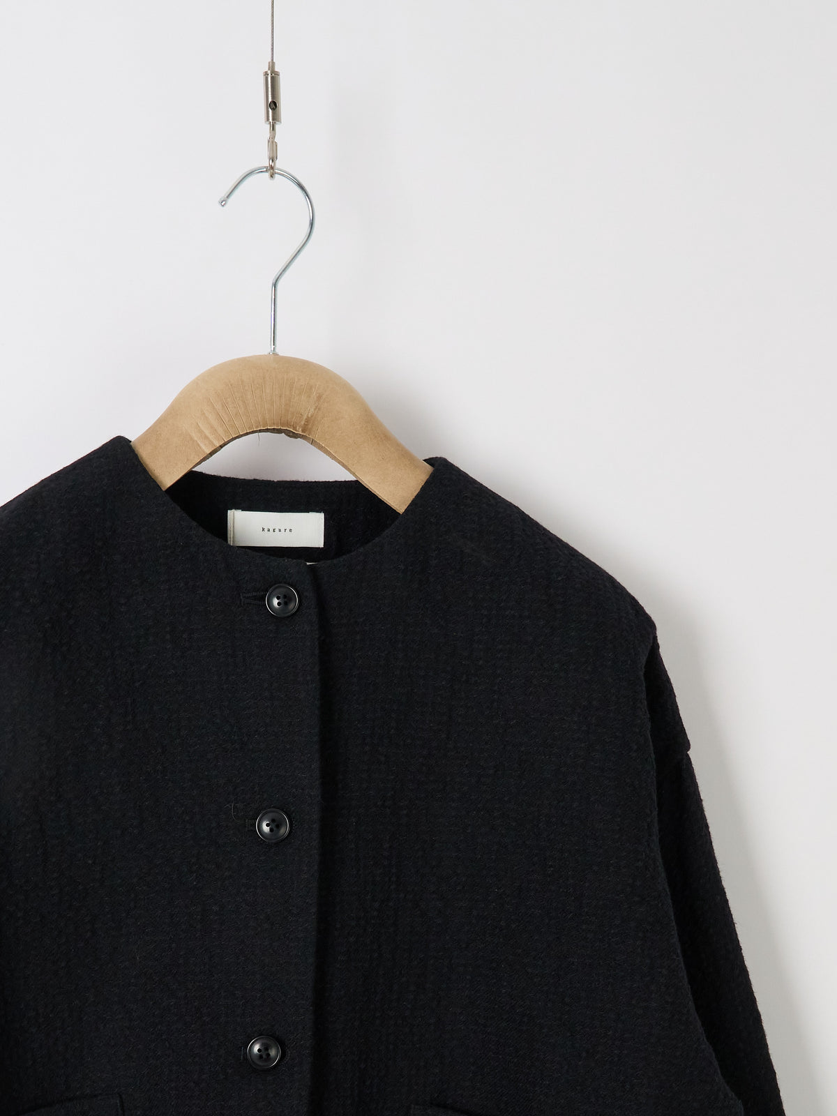Bumpy Wool Linen Jacket - Black