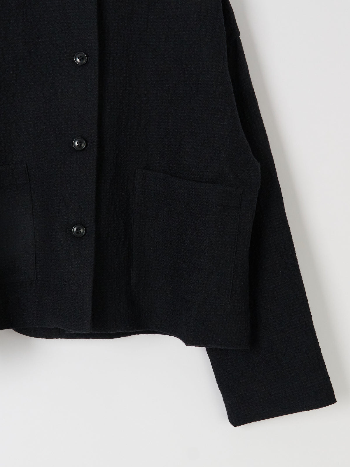 Bumpy Wool Linen Jacket - Black