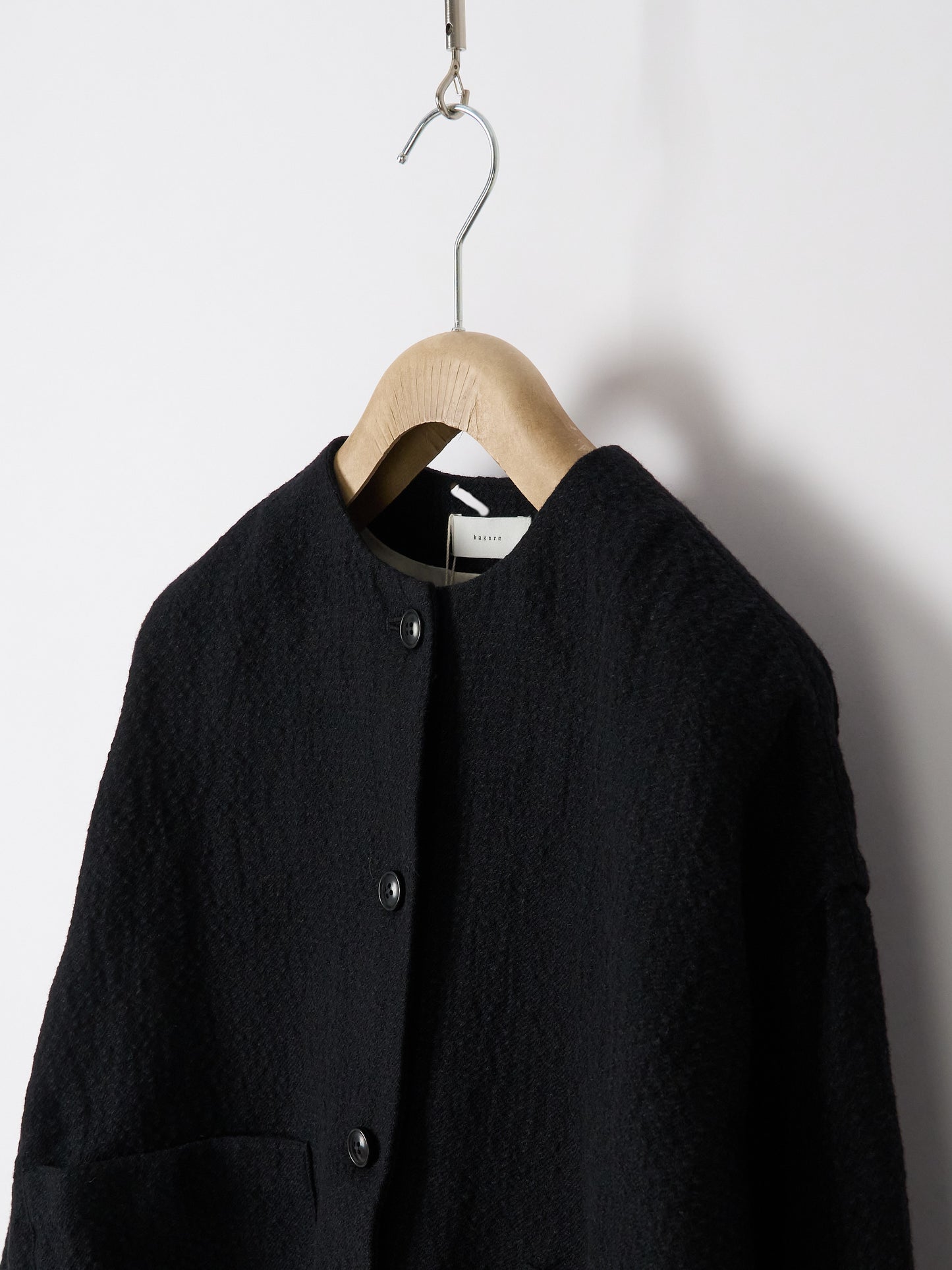 Bumpy Wool Linen Jacket - Black