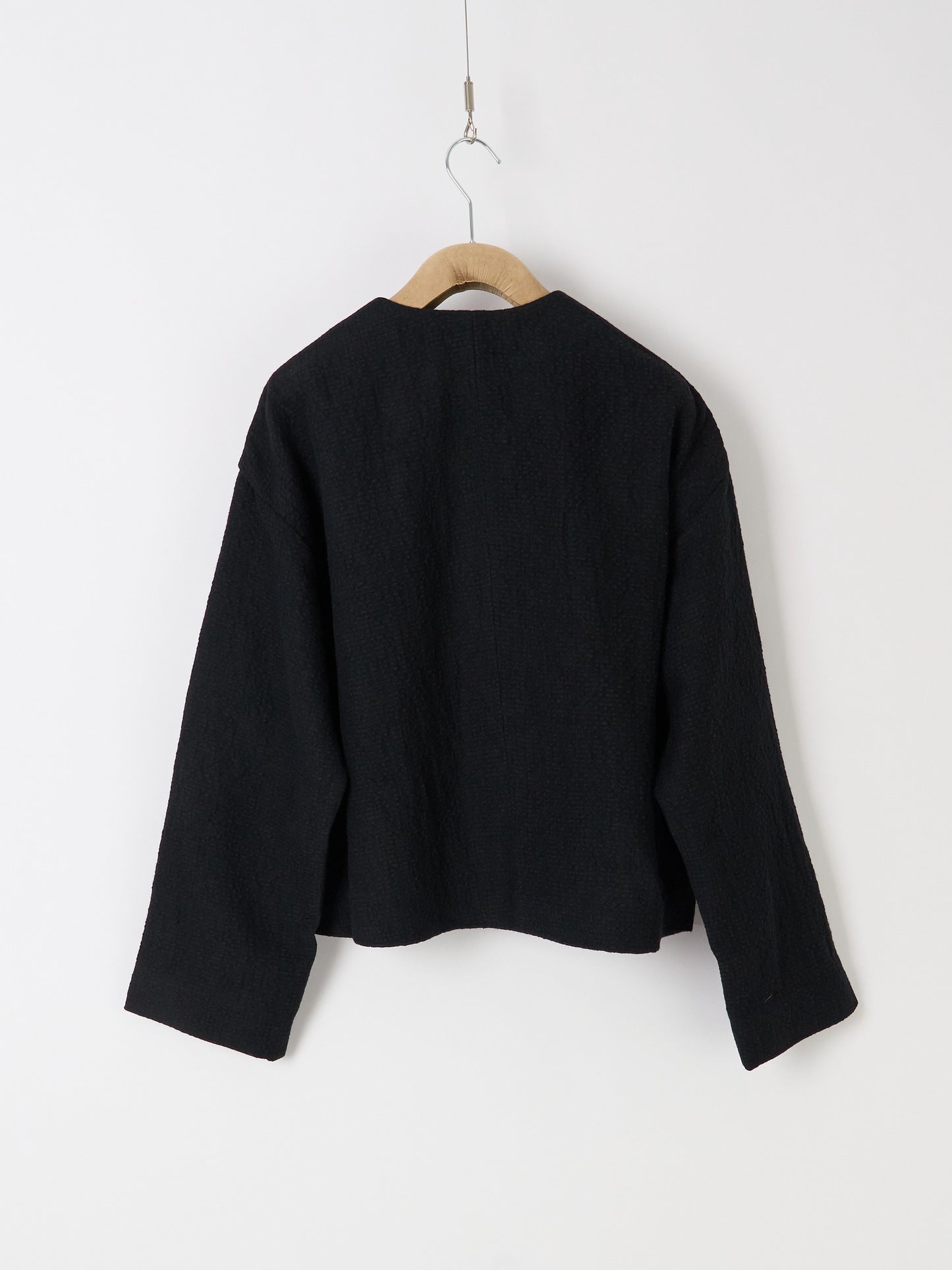 Bumpy Wool Linen Jacket - Black