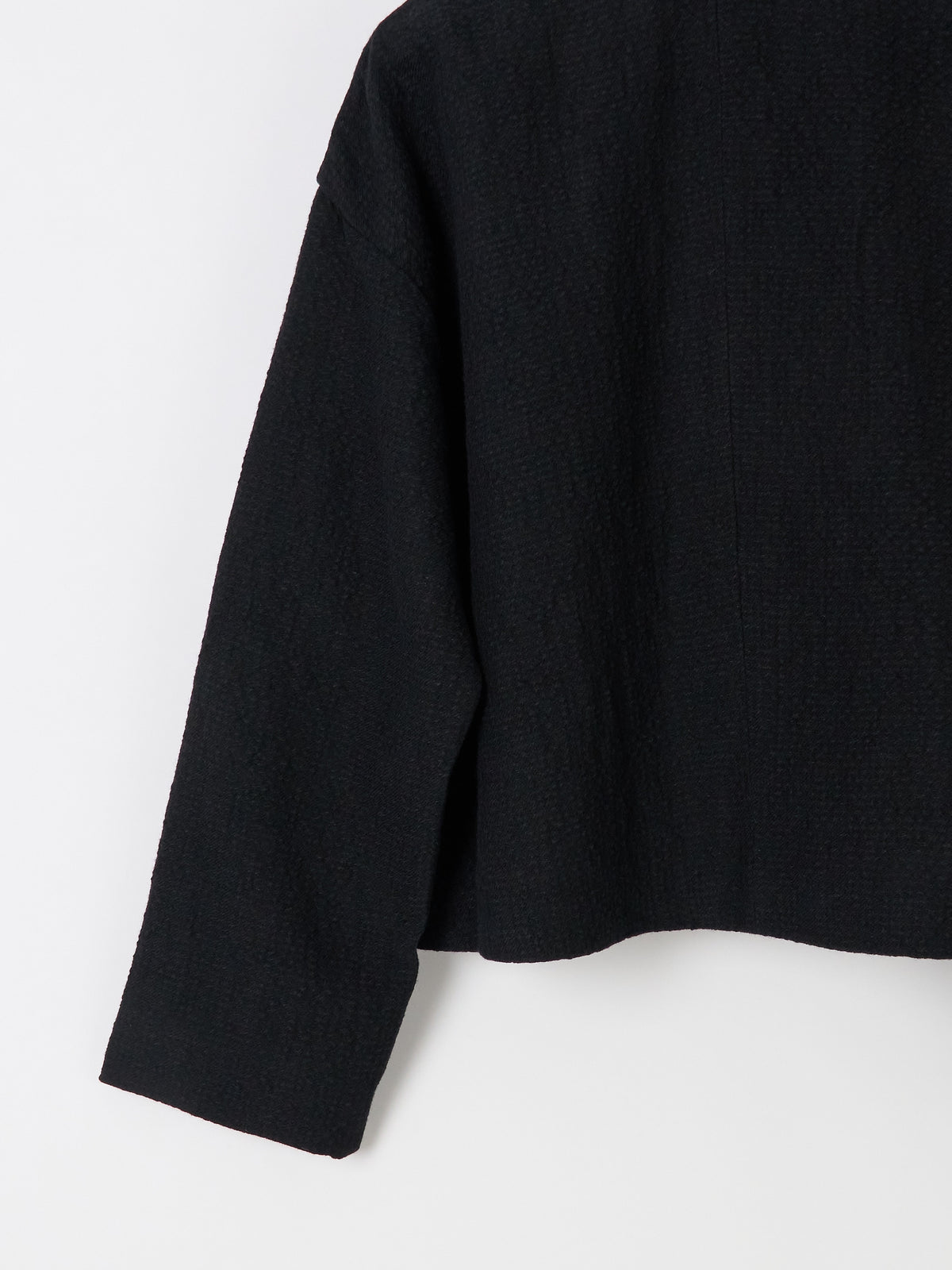 Bumpy Wool Linen Jacket - Black