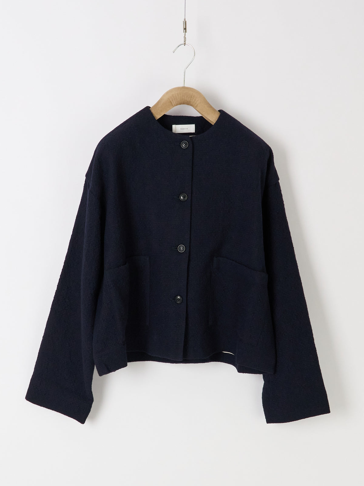 Bumpy Wool Linen Jacket - Navy