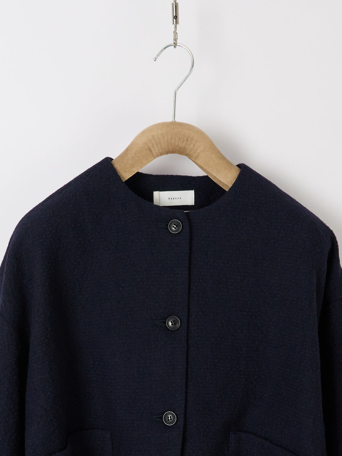 Bumpy Wool Linen Jacket - Navy