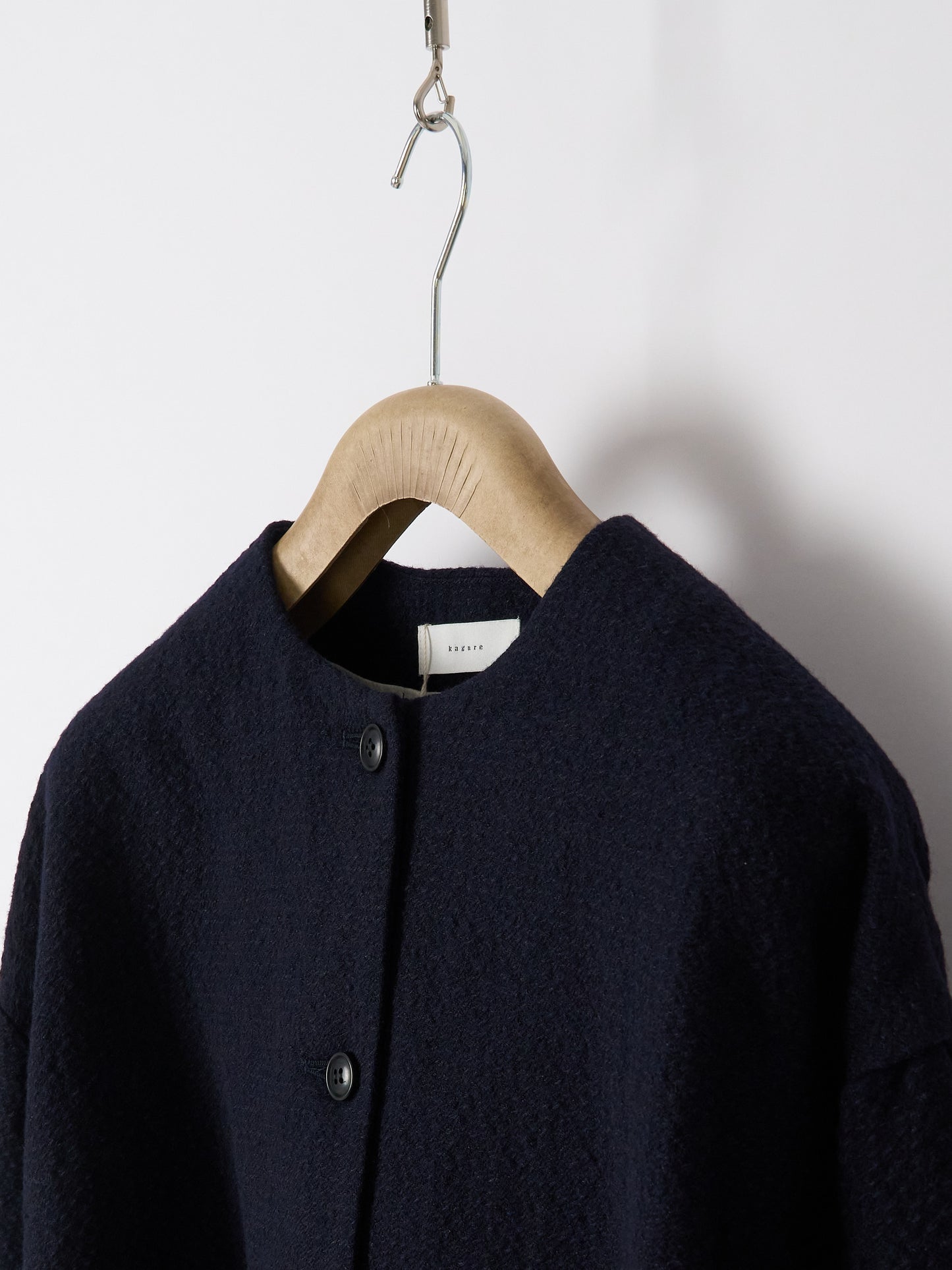 Bumpy Wool Linen Jacket - Navy