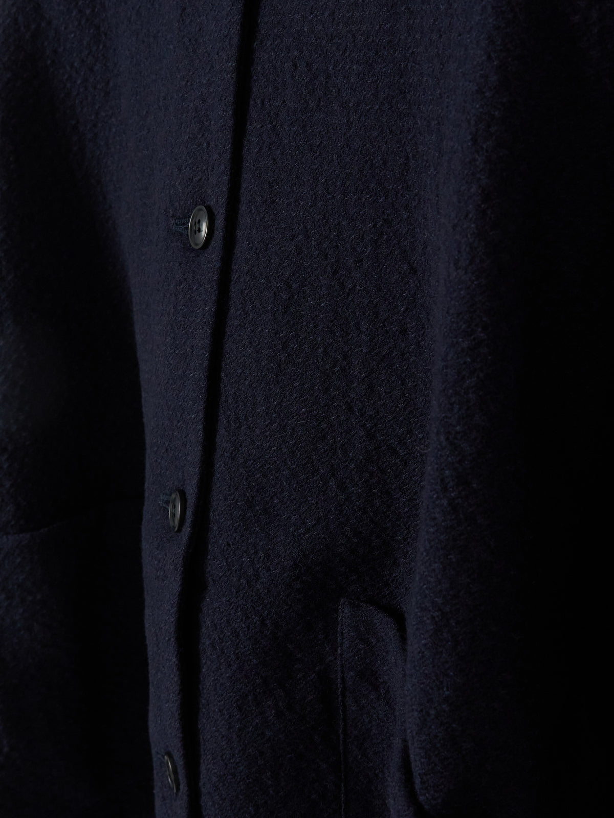 Bumpy Wool Linen Jacket - Navy