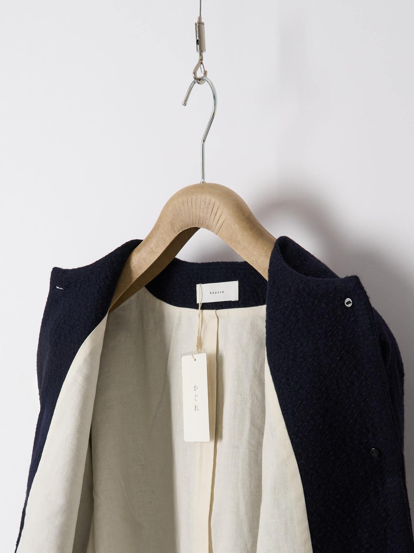 Bumpy Wool Linen Jacket - Navy