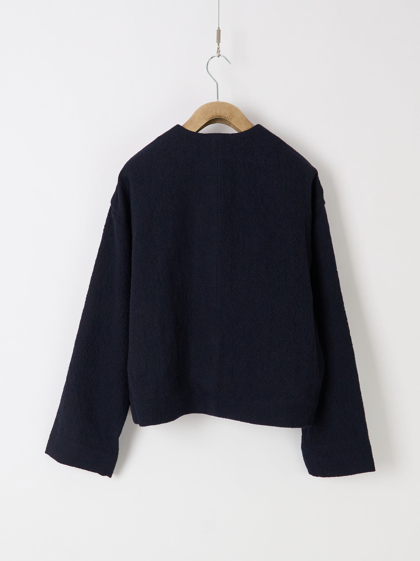 Bumpy Wool Linen Jacket - Navy