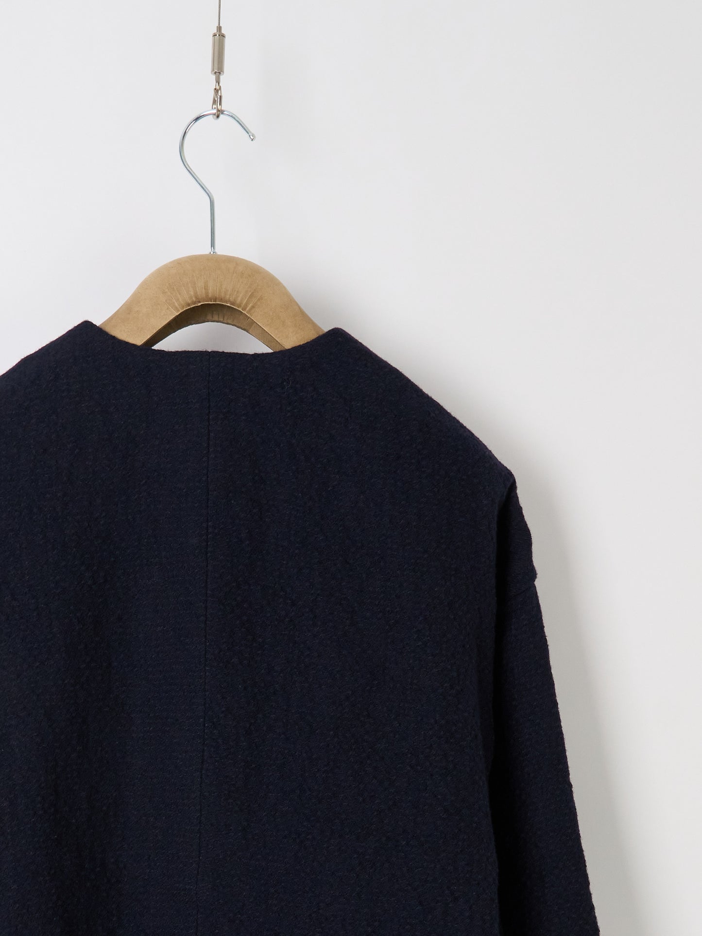 Bumpy Wool Linen Jacket - Navy