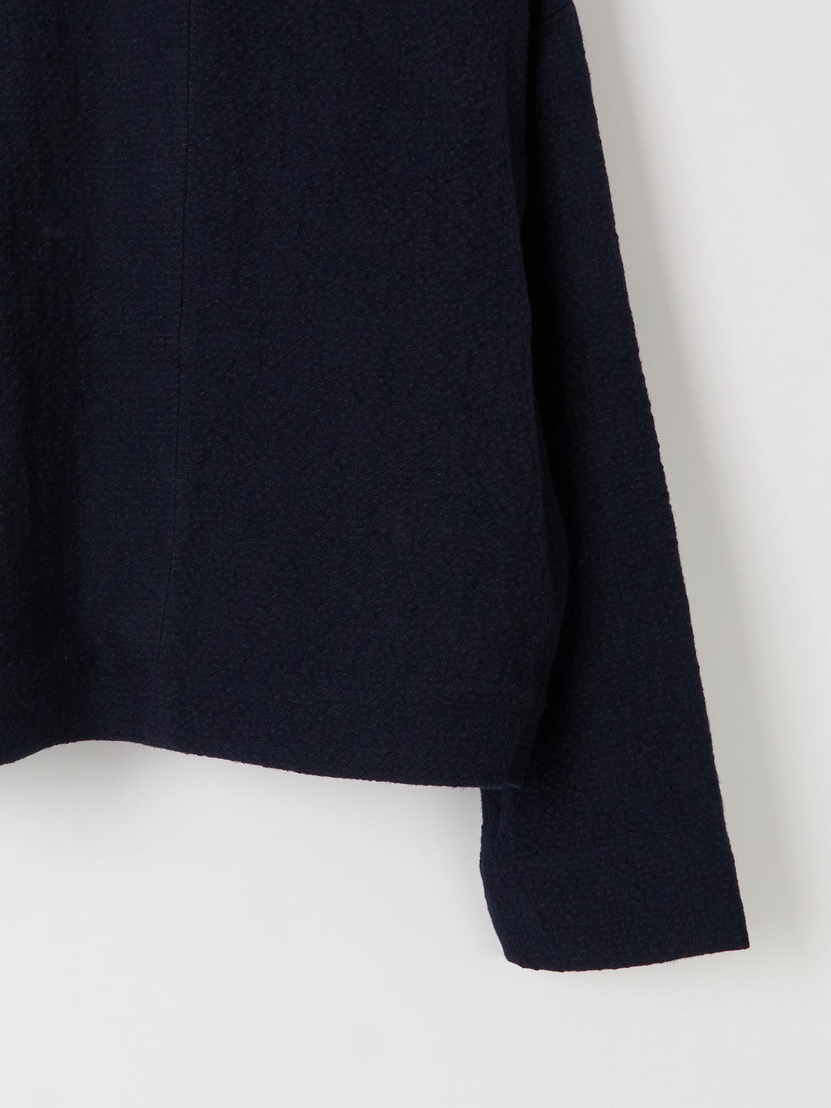 Bumpy Wool Linen Jacket - Navy