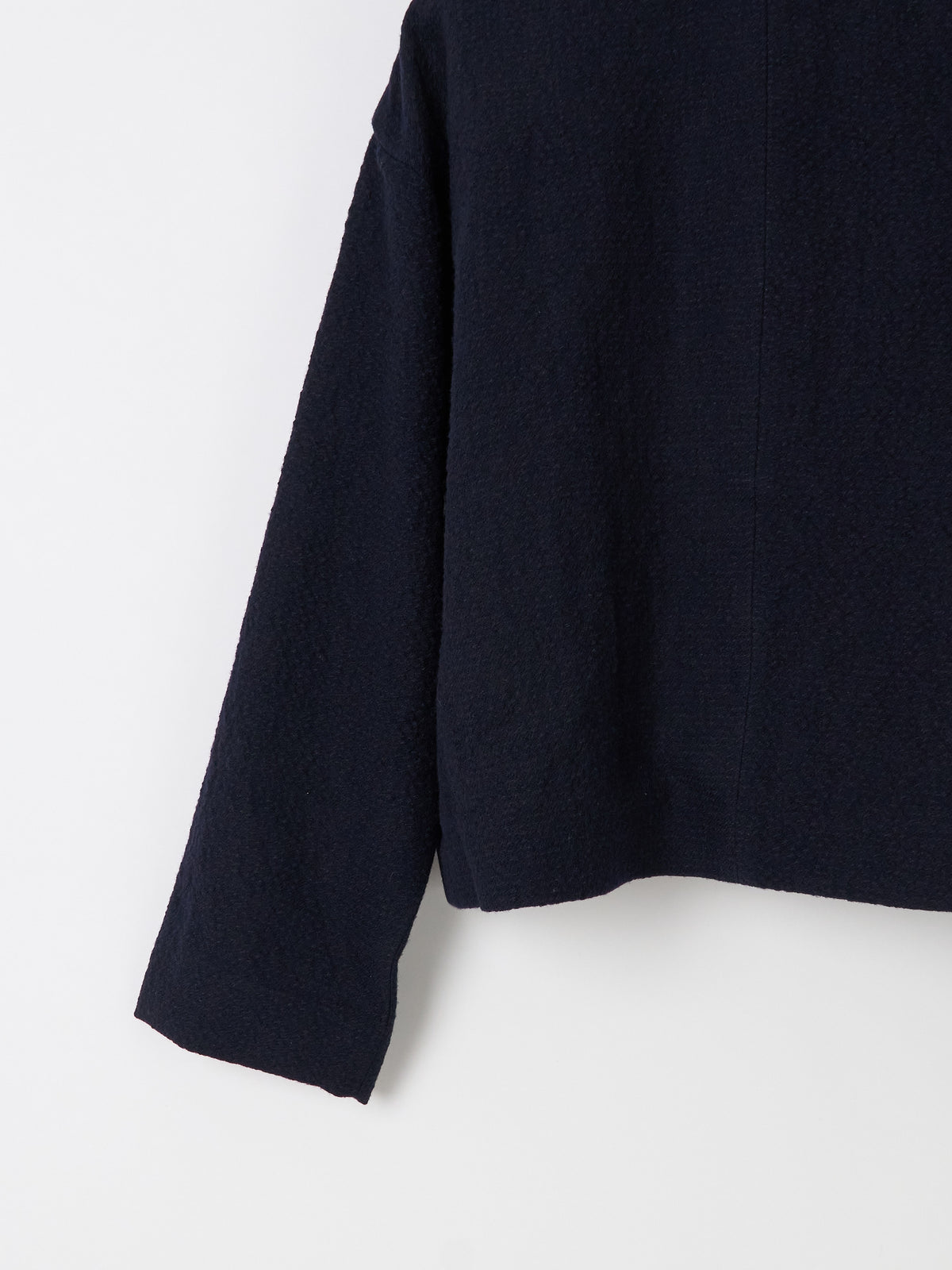 Bumpy Wool Linen Jacket - Navy