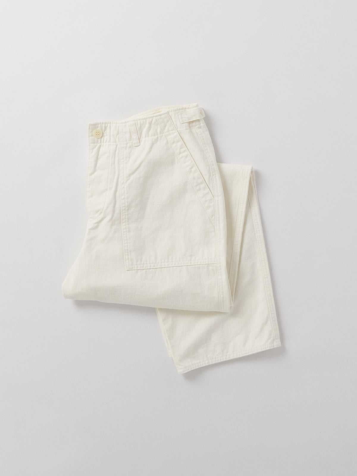 Brushed Cotton Back Satin Baker Pants - White