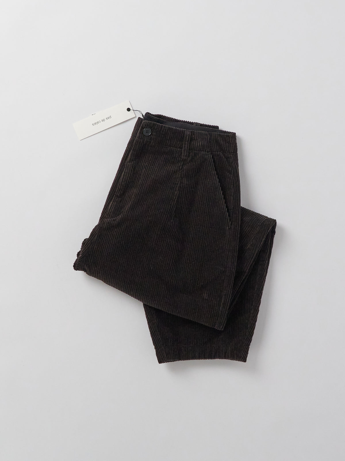 Washed Corduroy Cropped Balloon Pants - Brown