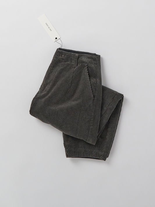 Washed Corduroy Cropped Balloon Pants - Grey