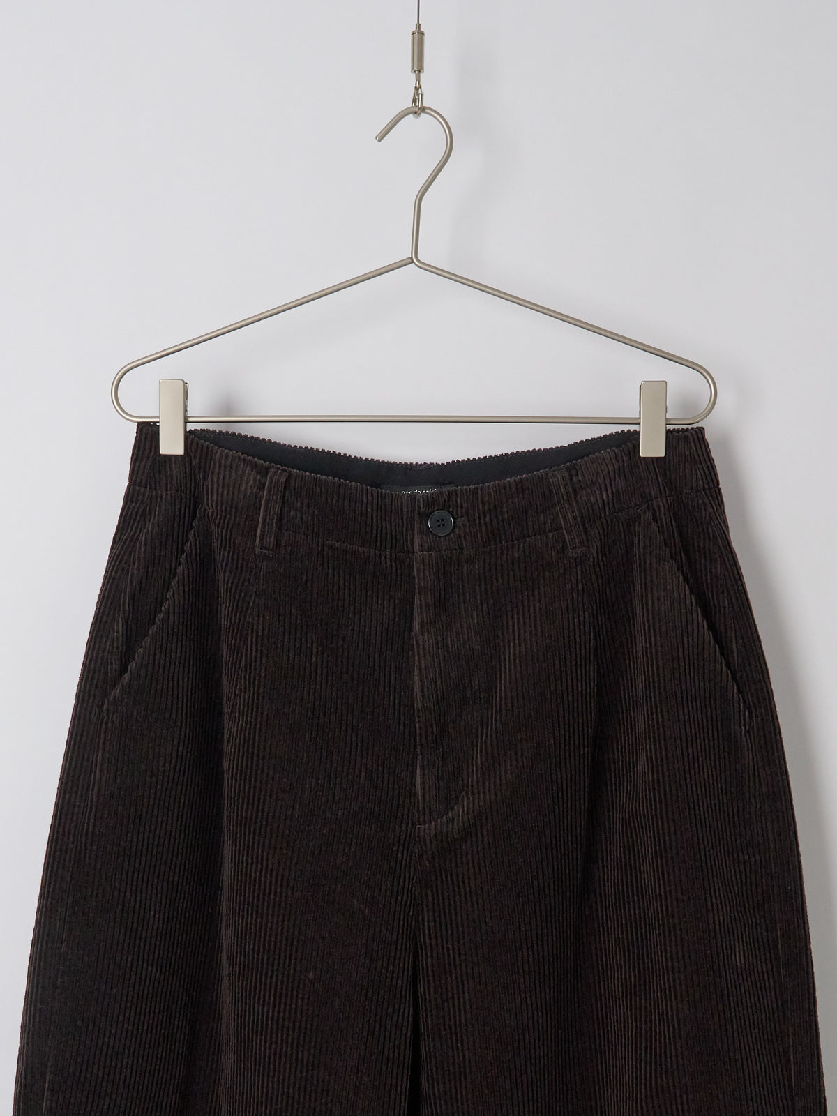 Washed Corduroy Cropped Balloon Pants - Brown