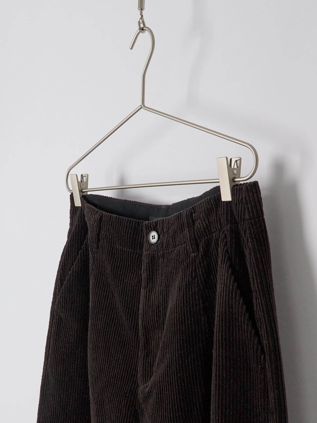 Washed Corduroy Cropped Balloon Pants - Brown