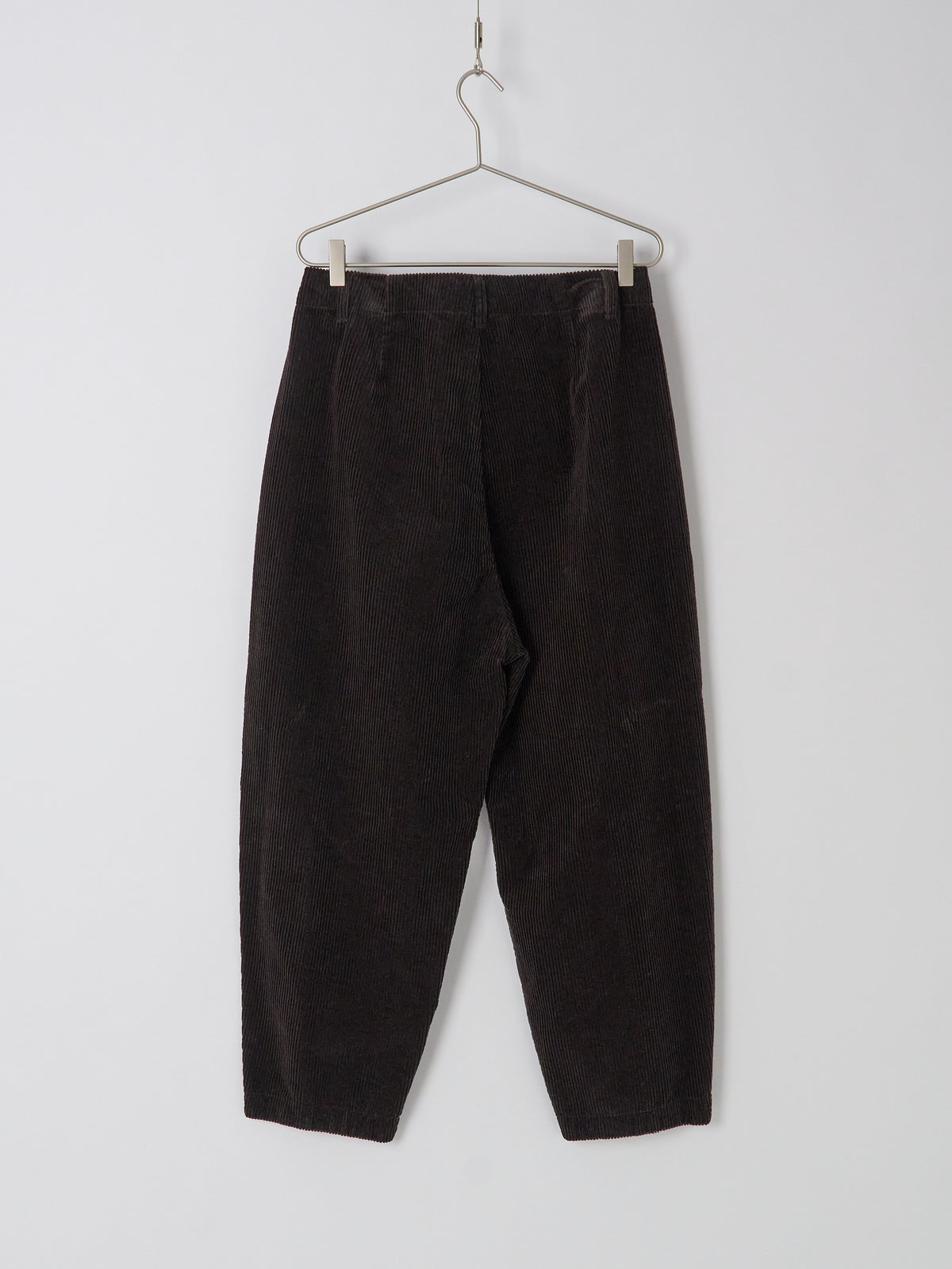Washed Corduroy Cropped Balloon Pants - Brown