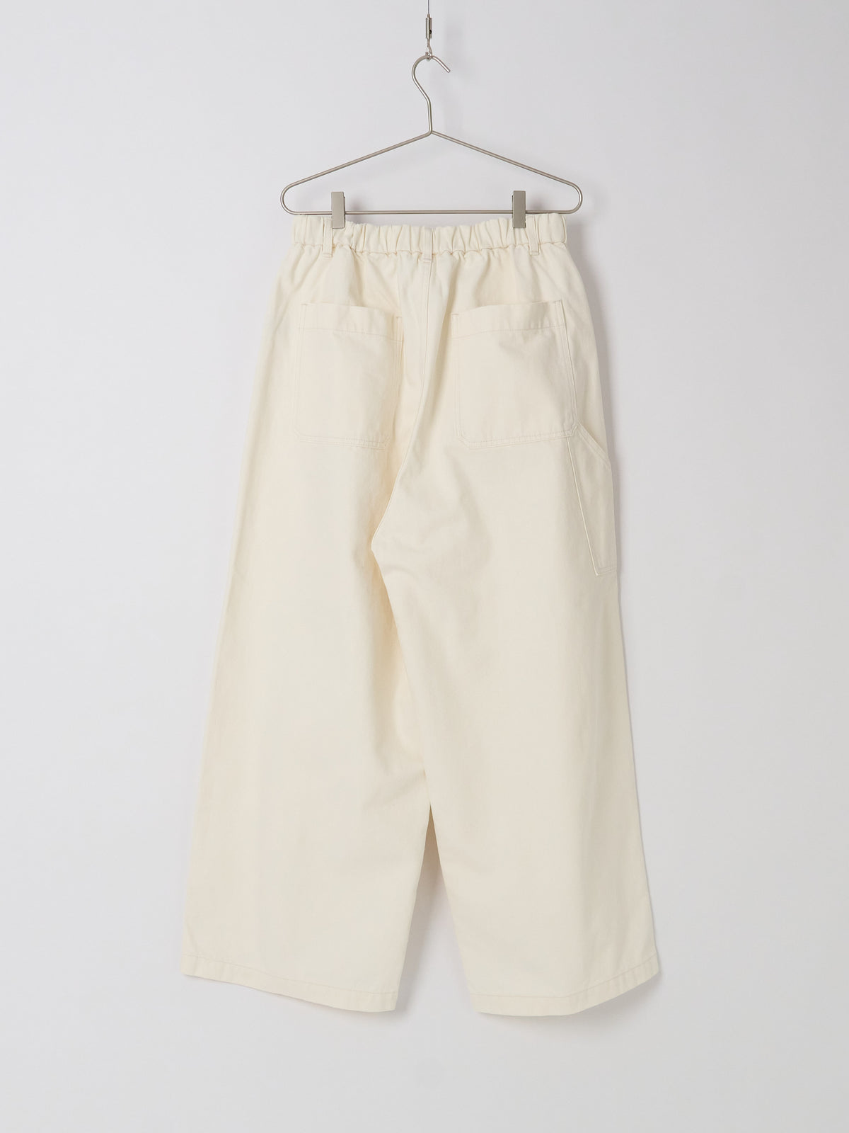 11.5oz Natural Slub Denim Cropped Wide Pants - Ivory