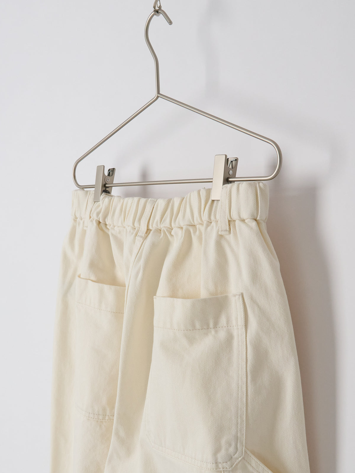 11.5oz Natural Slub Denim Cropped Wide Pants - Ivory