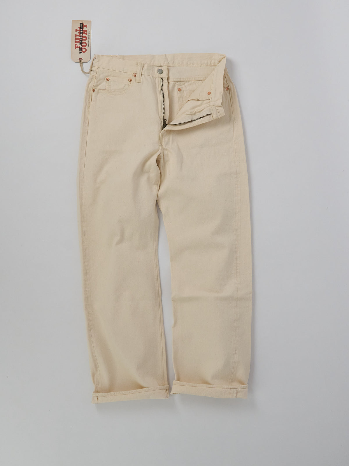 0107EC Womens Wide Straight Monroe Ecru Denim