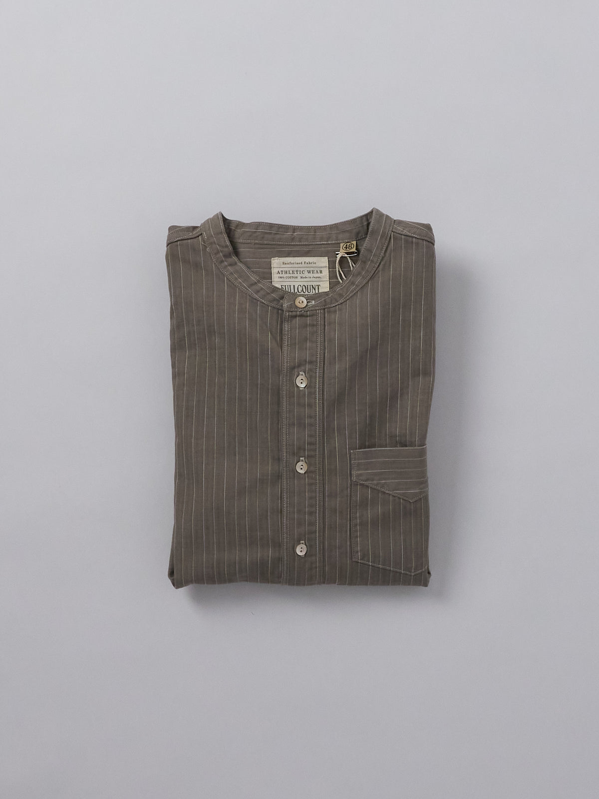 Herringbone Pencil Stripe Farmers Shirt - Grey