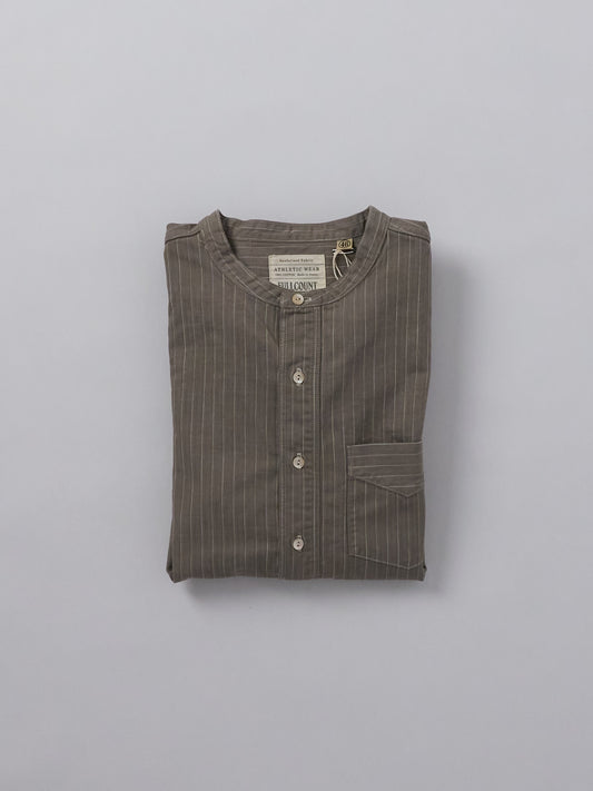Herringbone Pencil Stripe Farmers Shirt - Grey