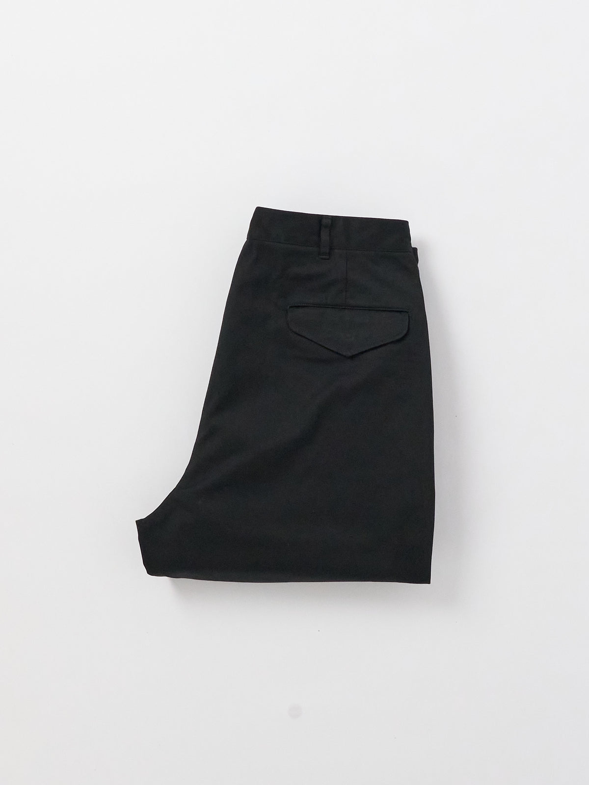 Double Pleated Chino Pants - Black