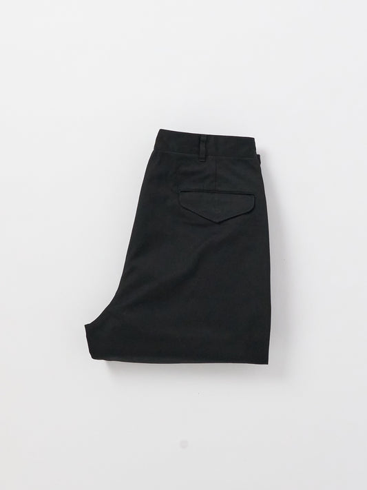 Double Pleated Chino Pants - Black