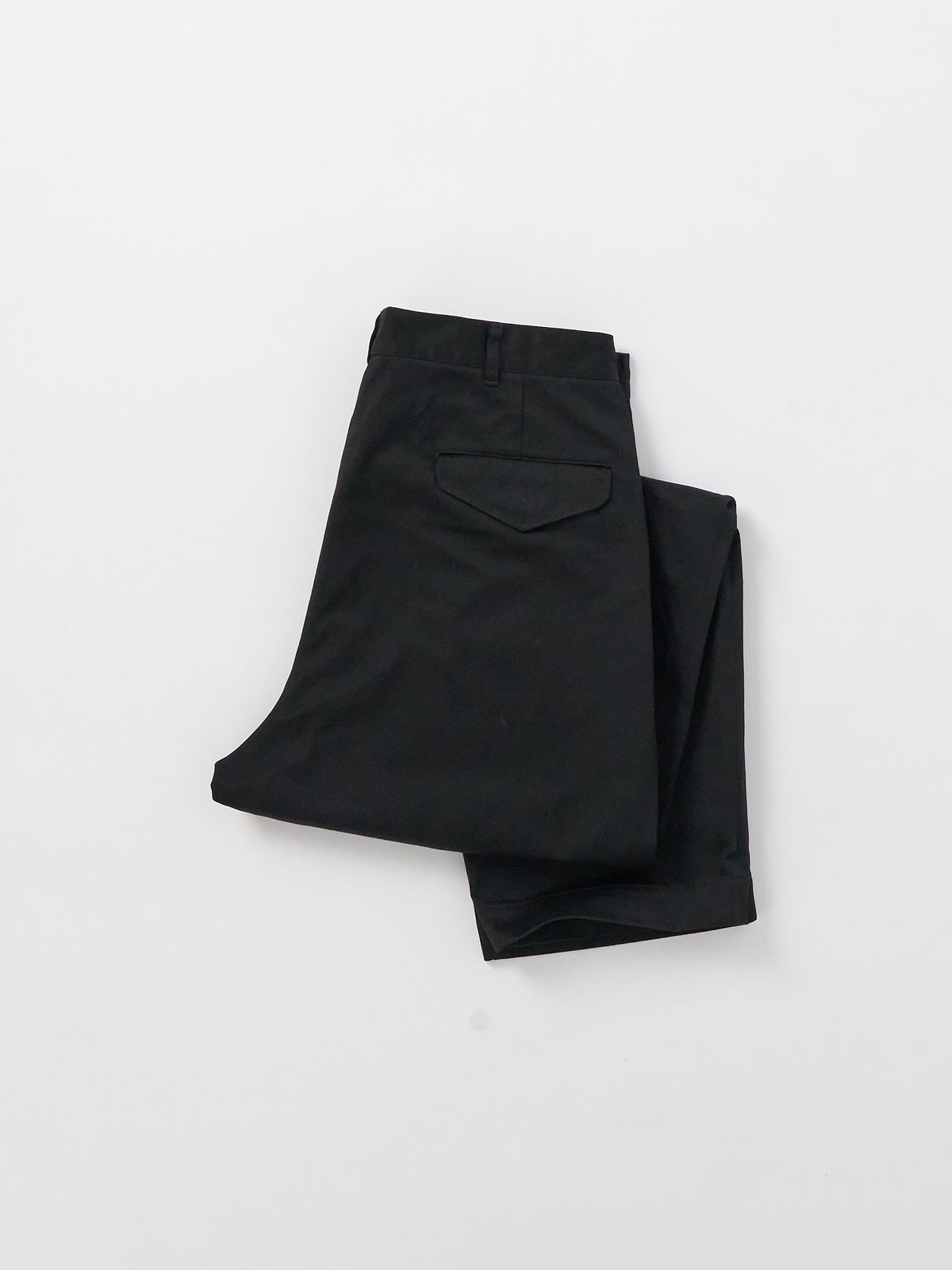 Double Pleated Chino Pants - Black