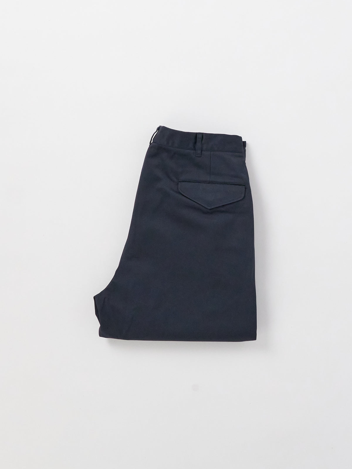Double Pleated Chino Pants - Navy