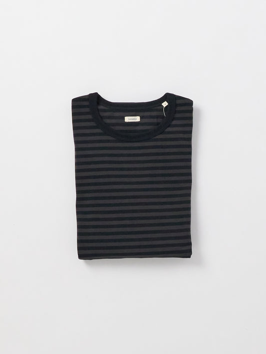 COOLMAX Stripe Jersey L/S Tee - Charcoal
