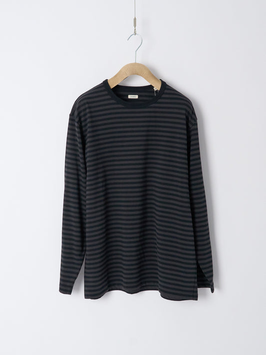 COOLMAX Stripe Jersey L/S Tee - Charcoal
