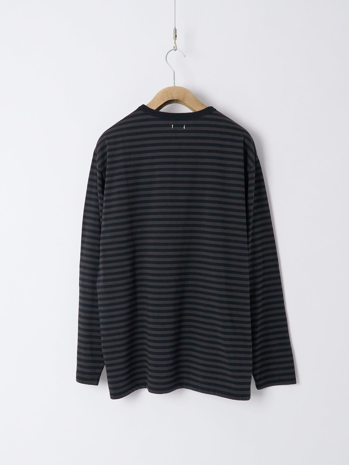 COOLMAX Stripe Jersey L/S Tee - Charcoal