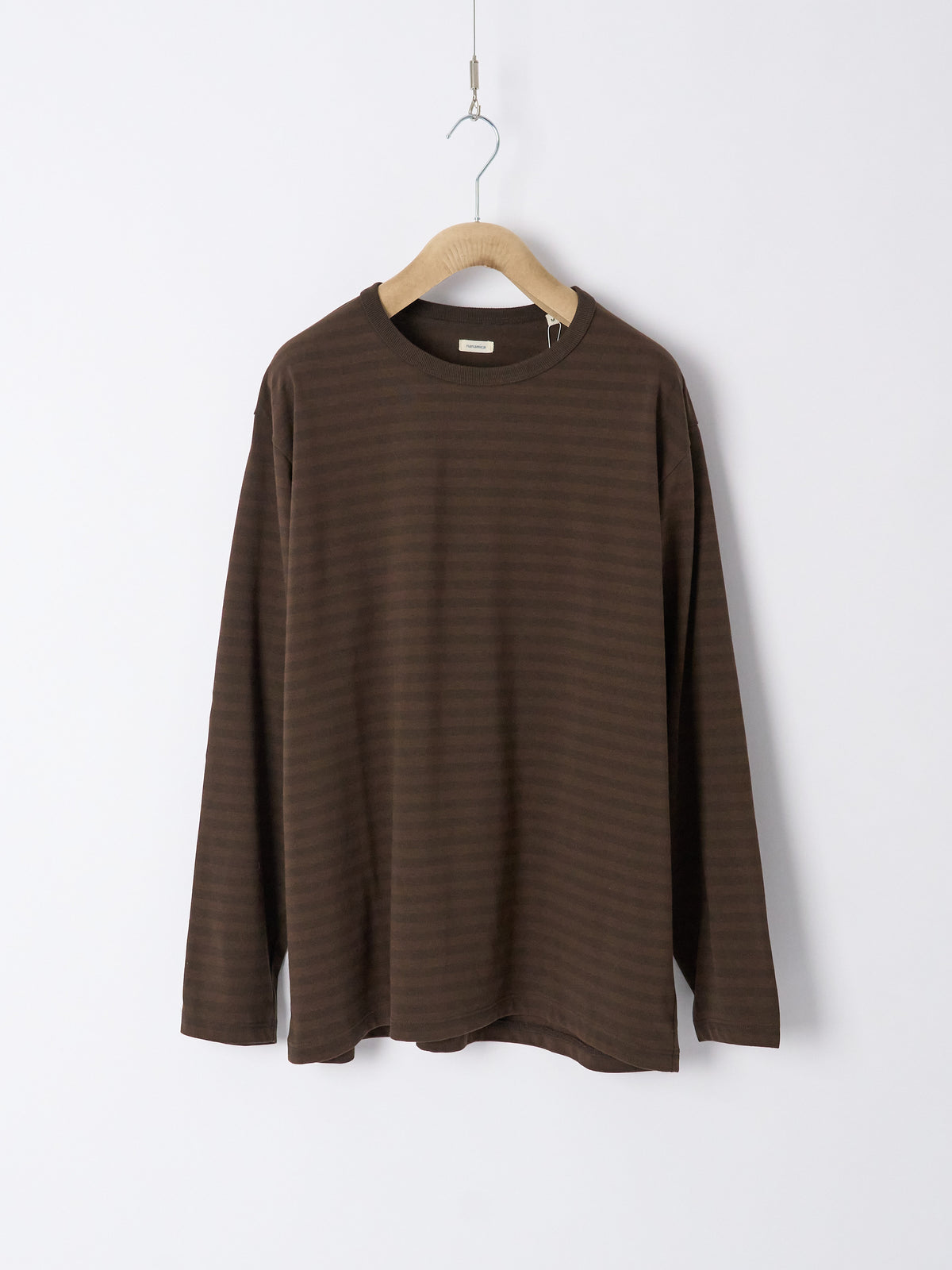 COOLMAX Stripe Jersey L/S Tee - Dark Brown