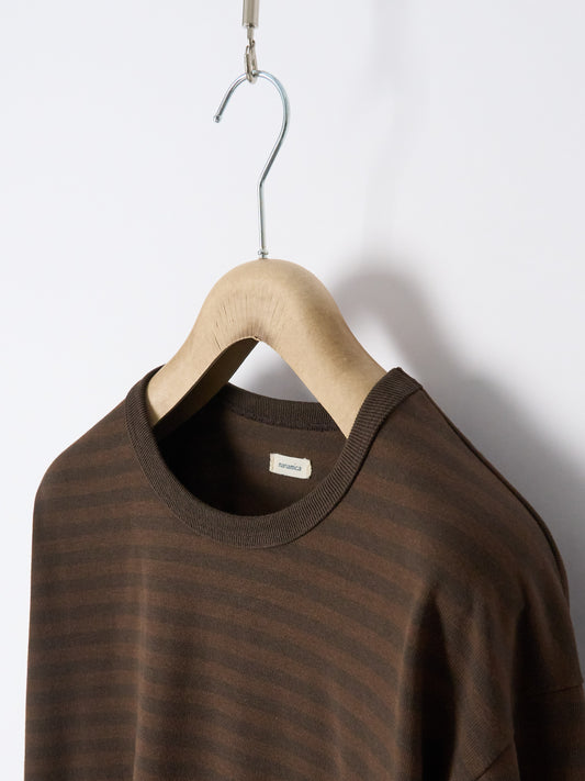 COOLMAX Stripe Jersey L/S Tee - Dark Brown
