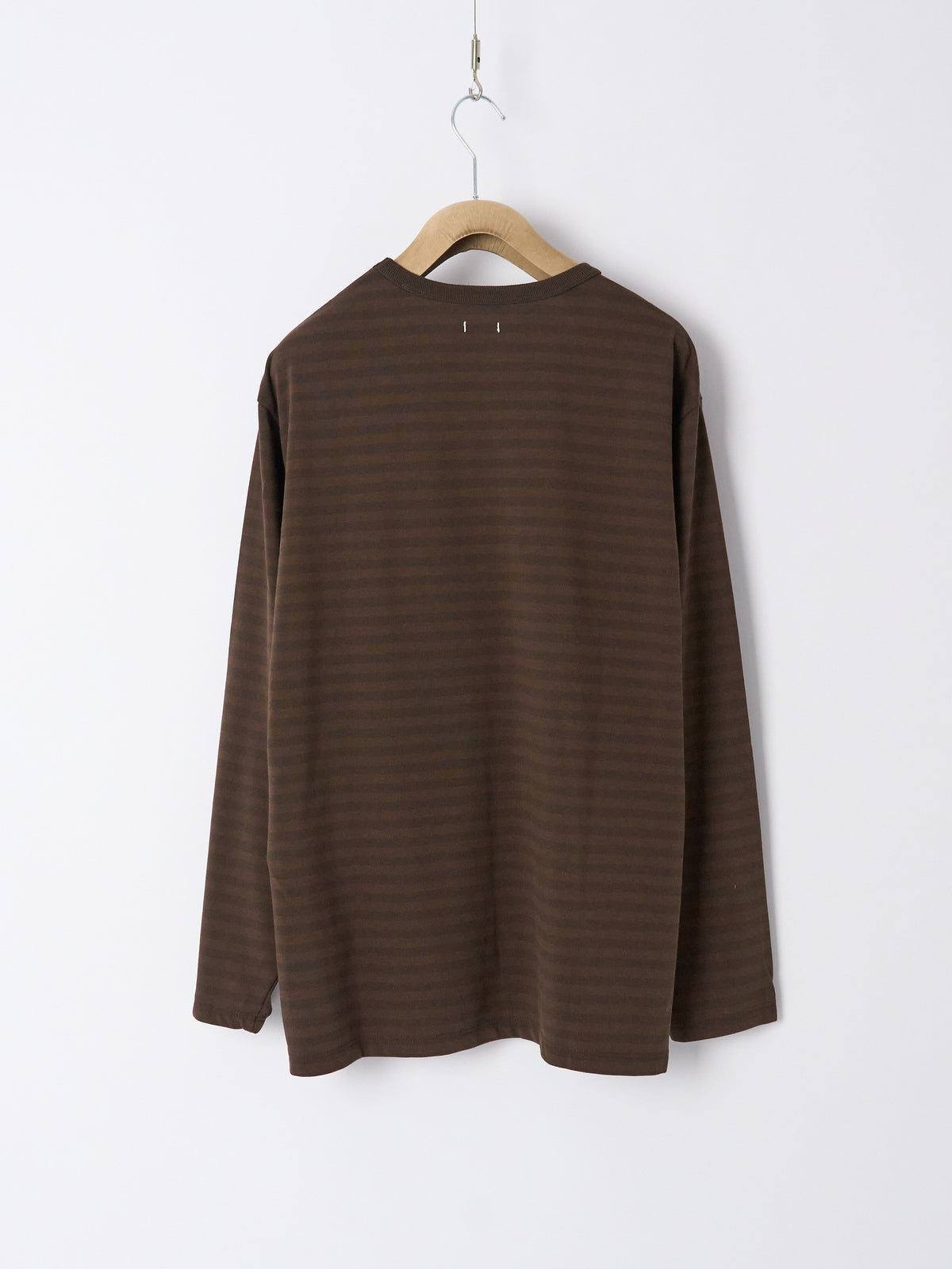 COOLMAX Stripe Jersey L/S Tee - Dark Brown