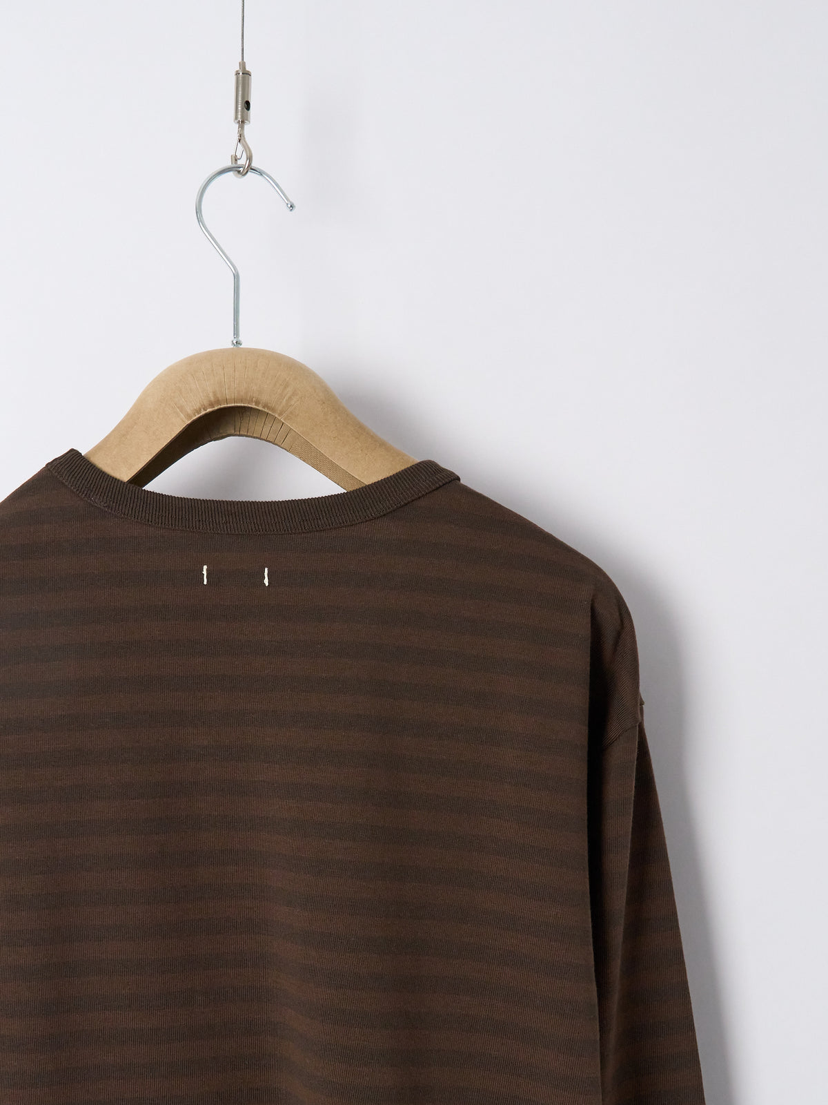 COOLMAX Stripe Jersey L/S Tee - Dark Brown