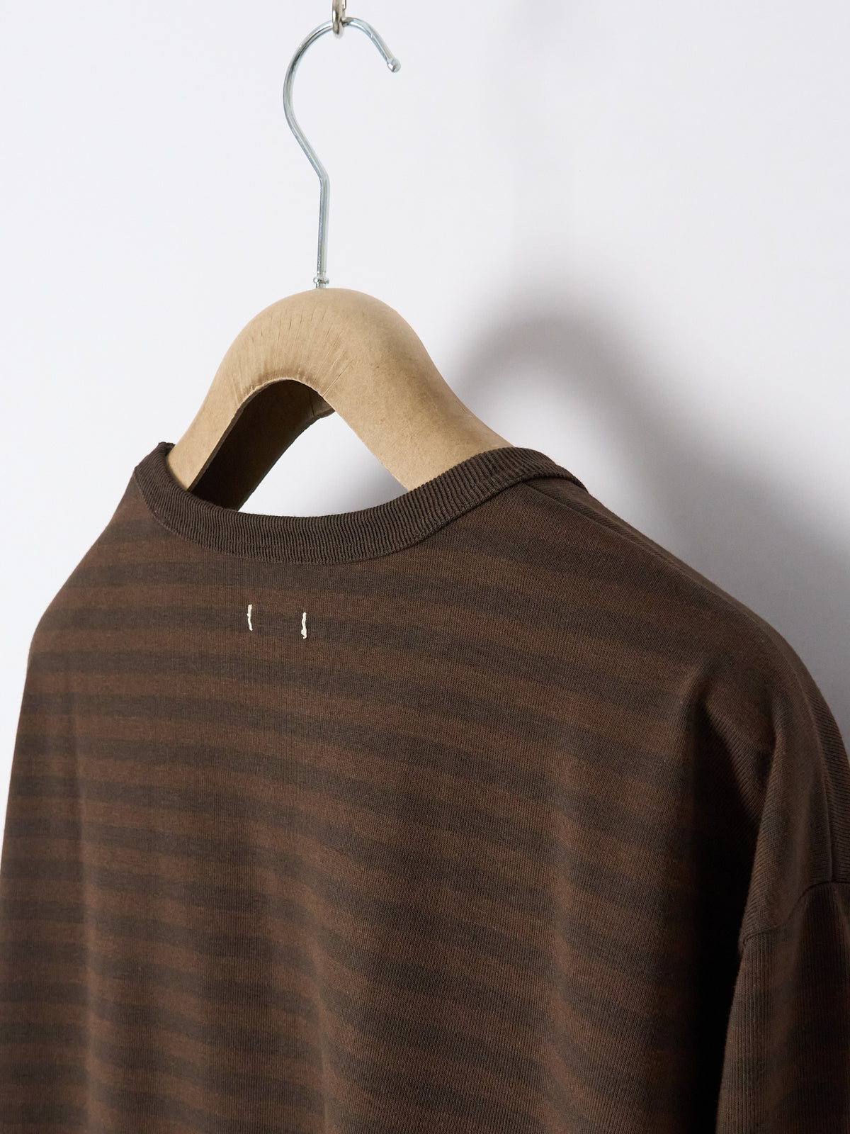 COOLMAX Stripe Jersey L/S Tee - Dark Brown