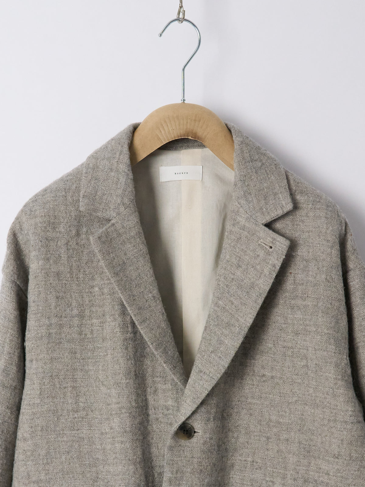 Wool Linen Blend Jacket - Light Grey