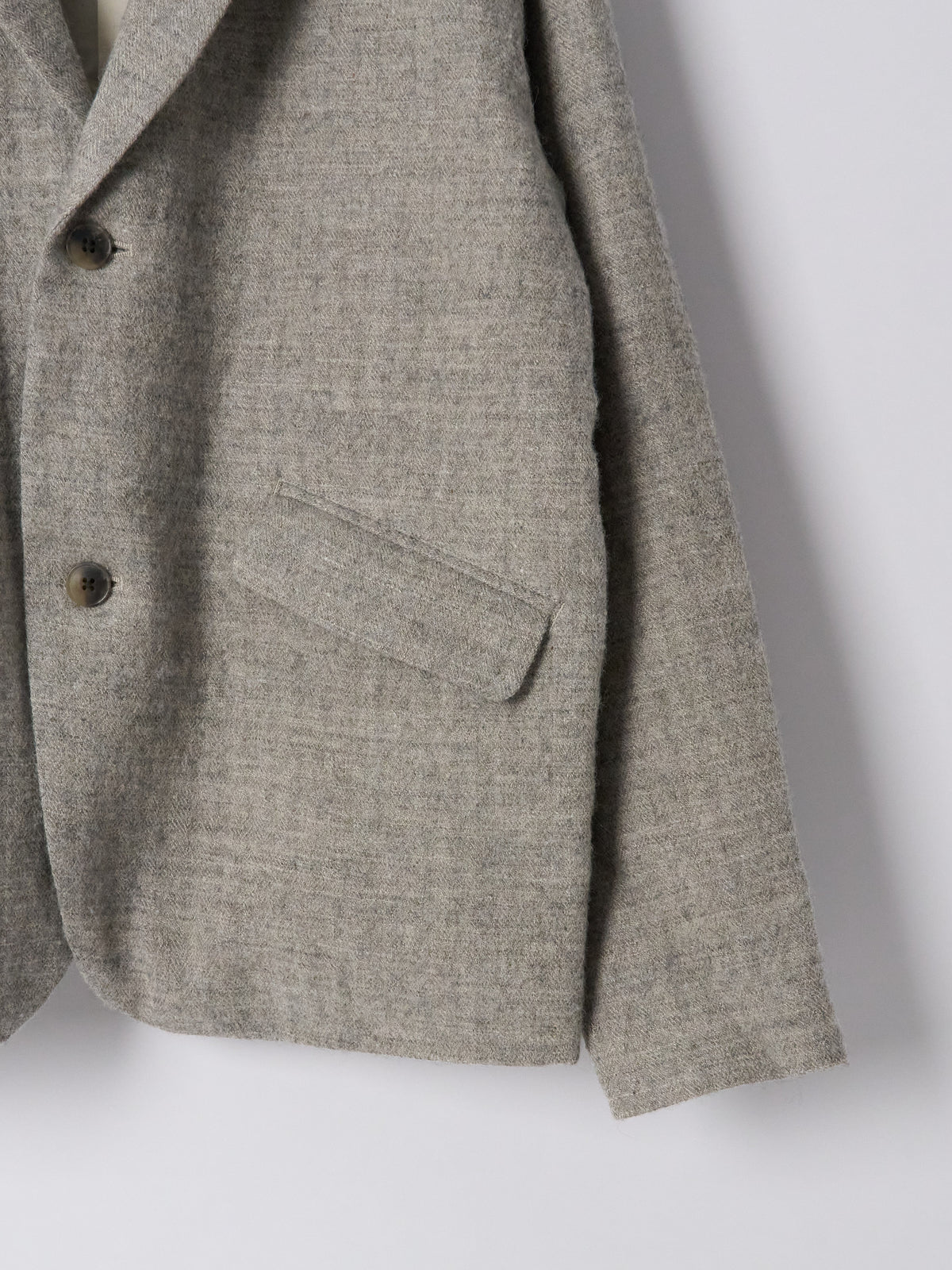 Wool Linen Blend Jacket - Light Grey