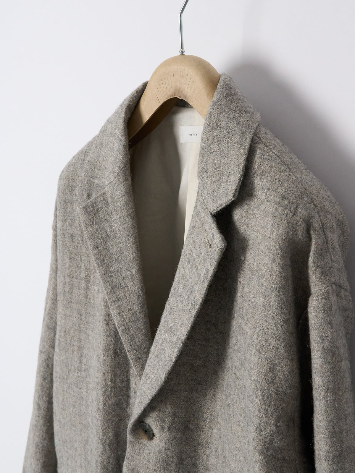 Wool Linen Blend Jacket - Light Grey