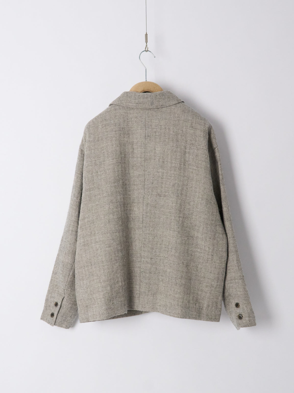 Wool Linen Blend Jacket - Light Grey