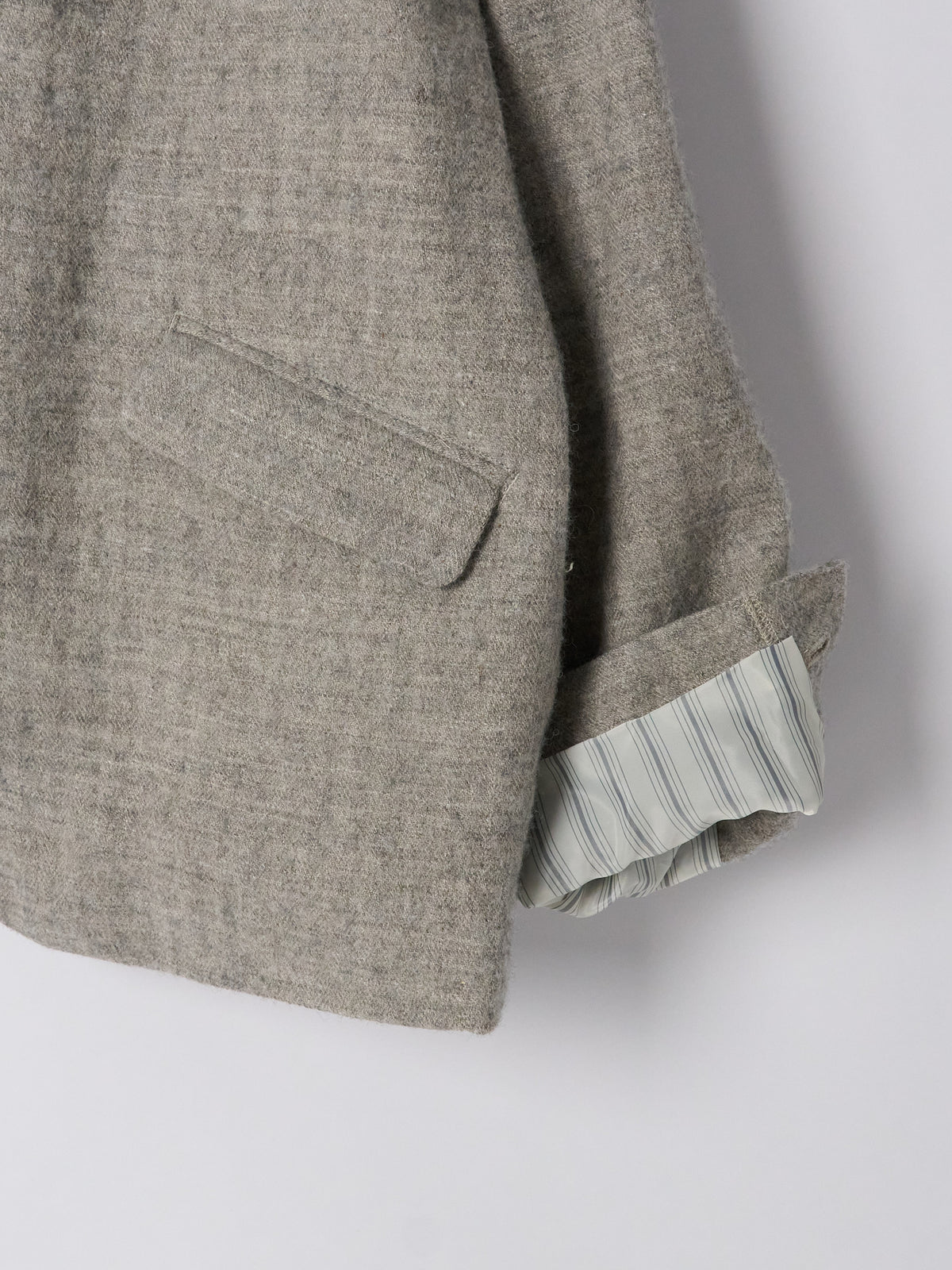 Wool Linen Blend Jacket - Light Grey