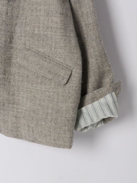 Wool Linen Blend Jacket - Light Grey