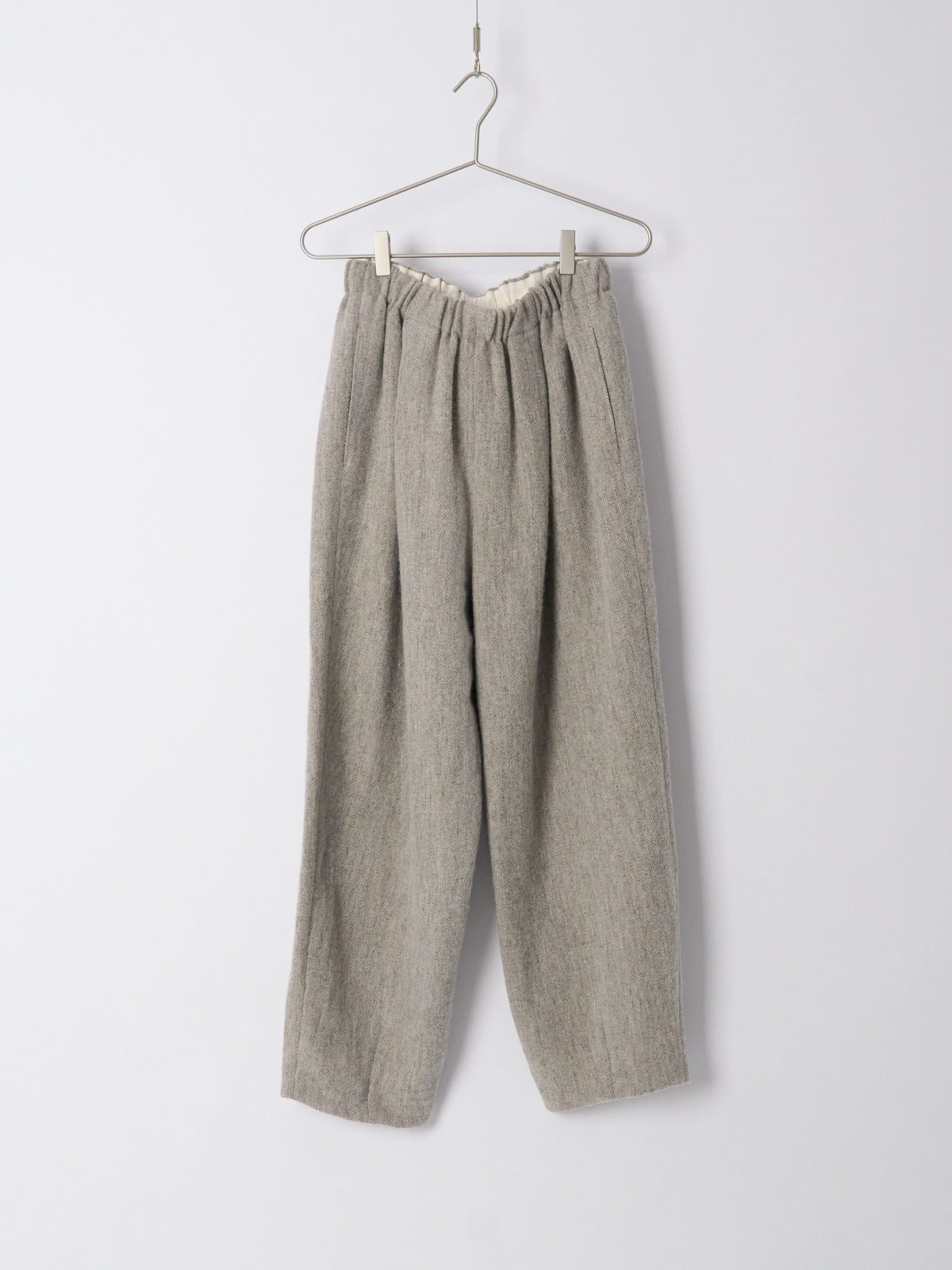 Wool Cropped Trousers - Light Grey