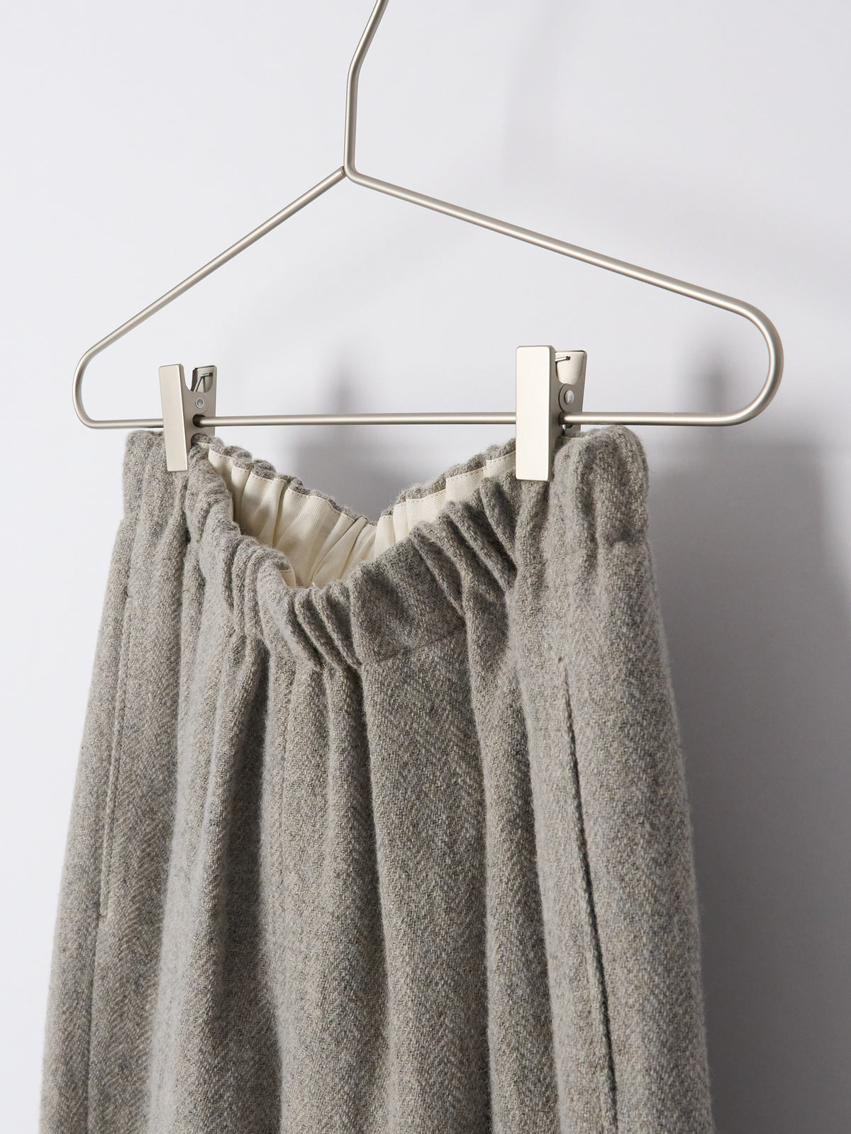 Wool Cropped Trousers - Light Grey