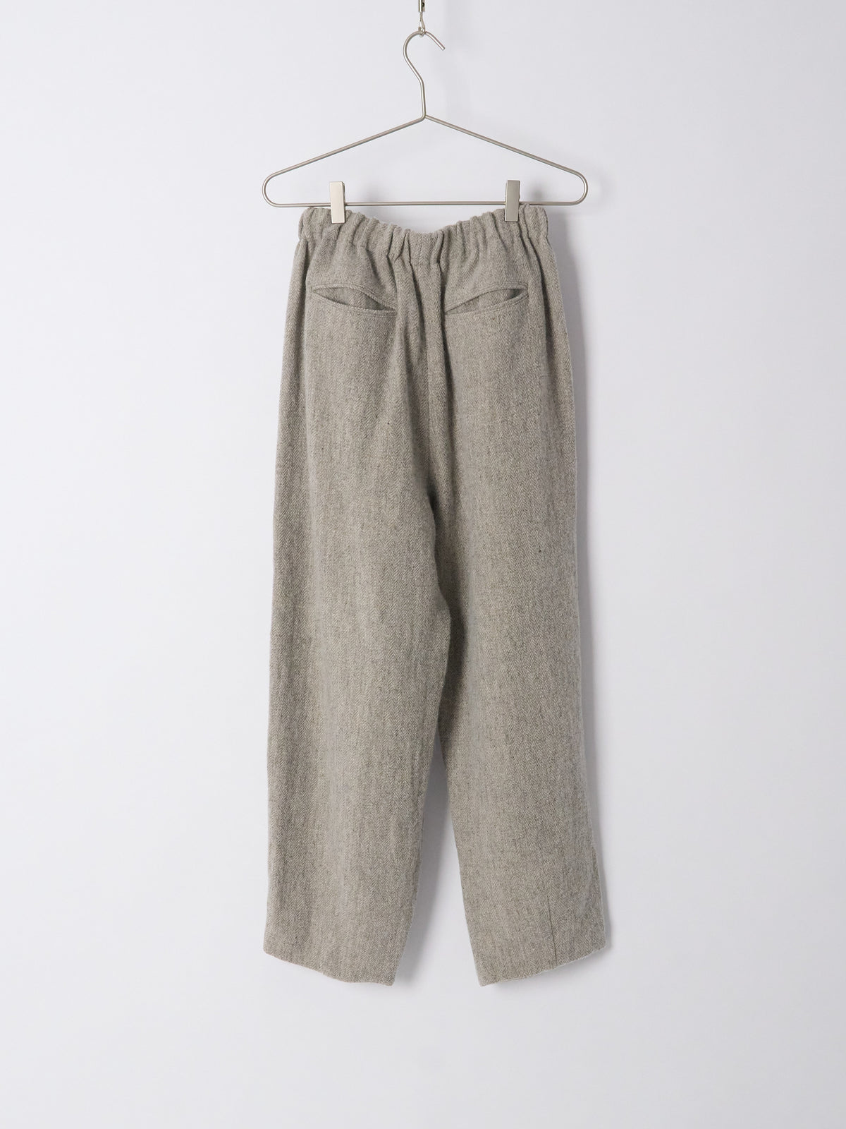 Wool Cropped Trousers - Light Grey