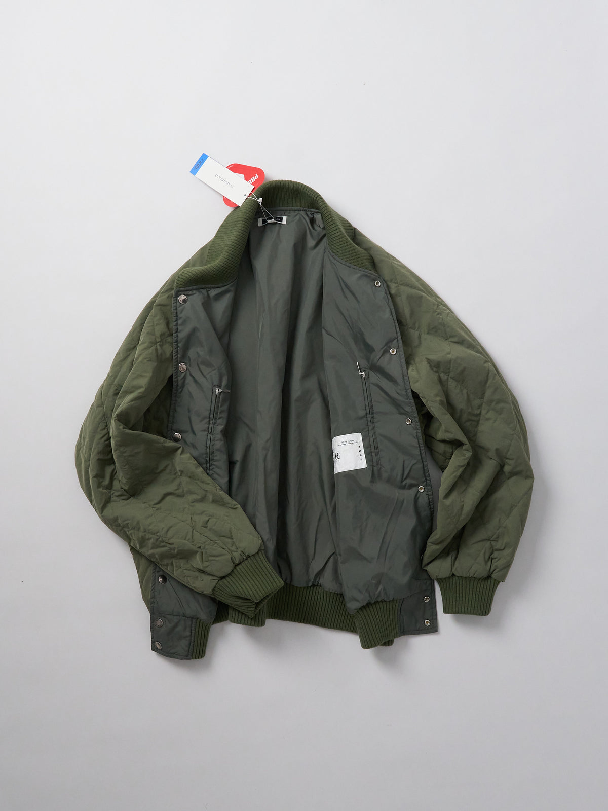 OOAL Quilting Varsity Jacket - Sage Green